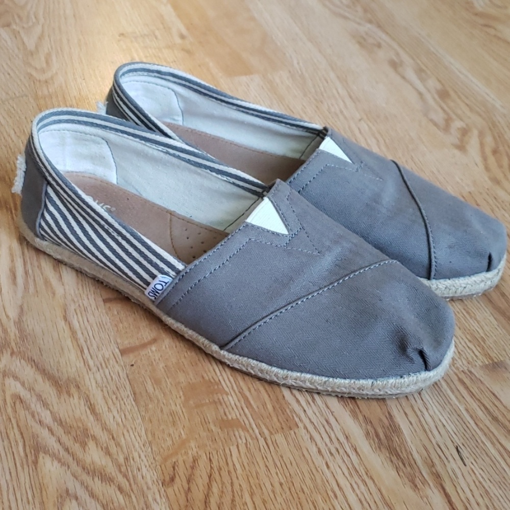 Tom's Womens Canvas Grey Stripe